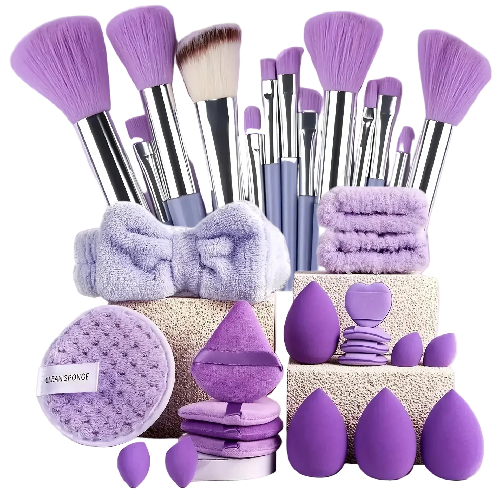 Advanced 33pcs beauty set makeup kit large and small beauty sponges for makeup application and removal of makeup full set Elegant