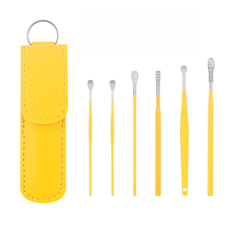 Carefully Designed 6Pcs Earwax Removal Tool Set – Stainless Steel Spiral Earpick Ear Curette Cleaner Kit Pure