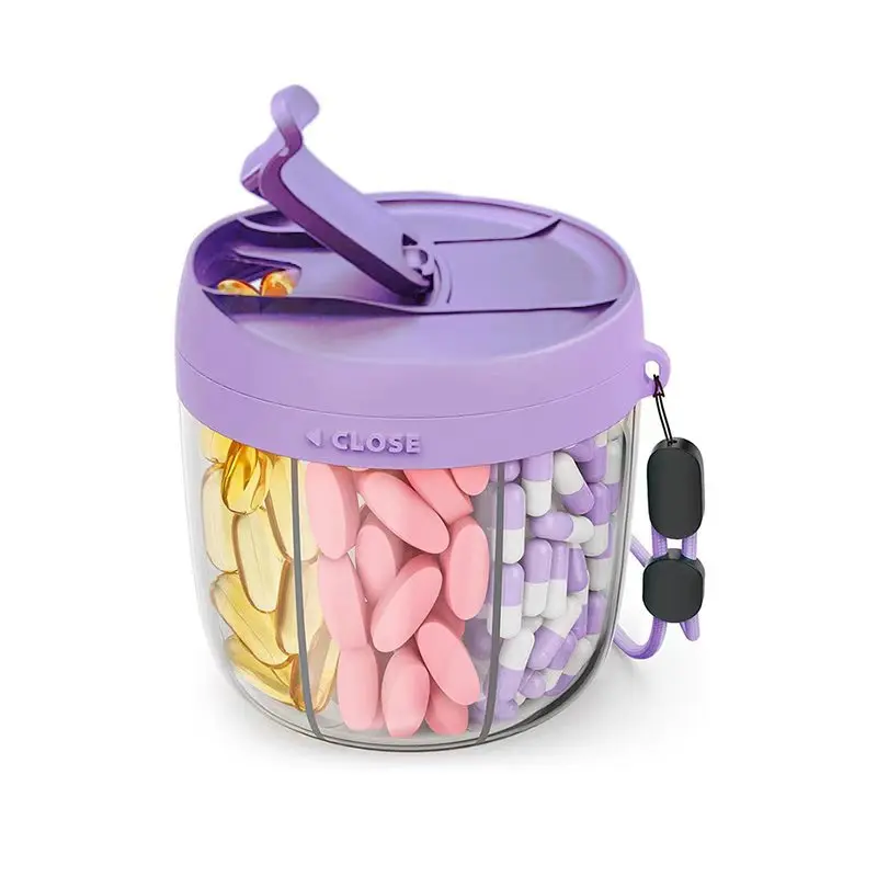 Traditional Portable 7-Compartment Vitamin Supplement Storage Box Energy Boost Capsule Organizer with Confusion-Reducing Design Versatile