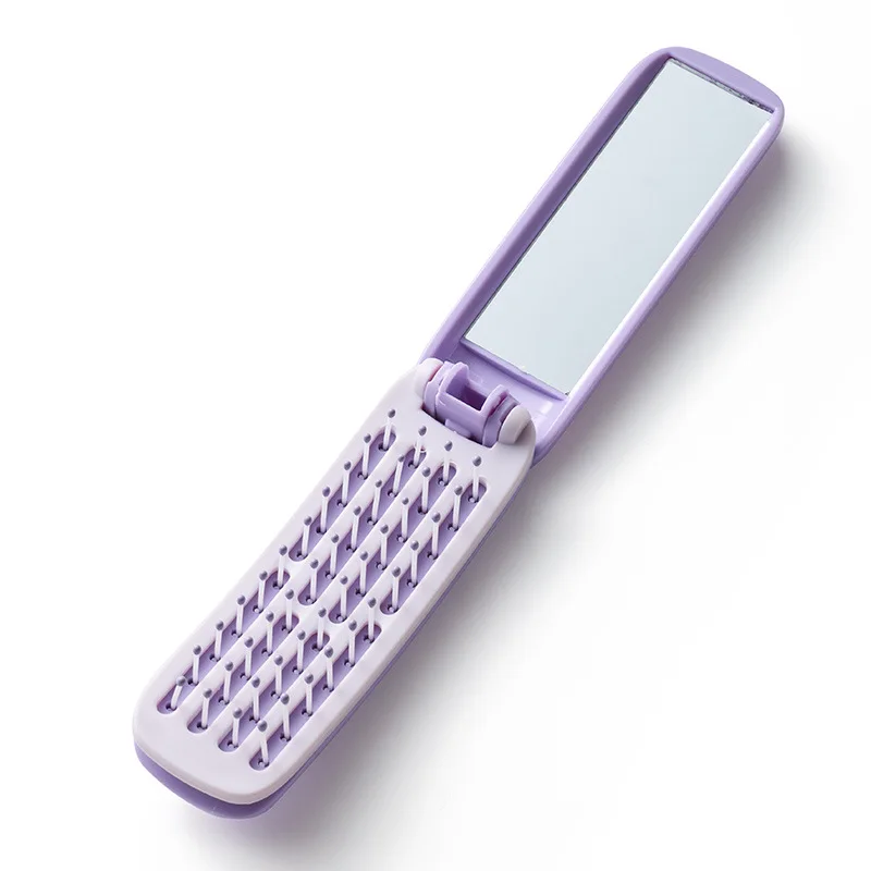 Outstanding 1PC Folding Comb Mirror 2-in-1 New Carry-on Mini Self-cleaning Folding Comb Home Beauty and Health Products Makeup Smart