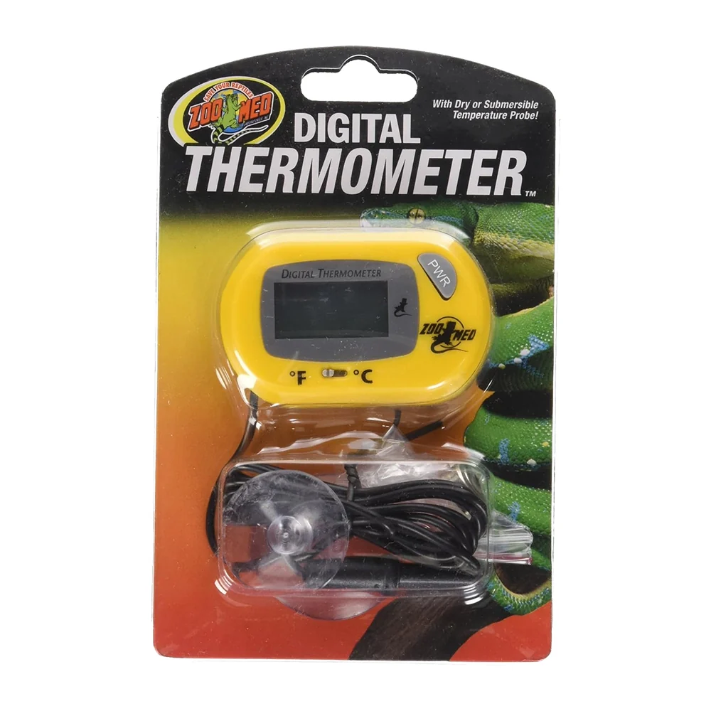 Exclusive Zoo Med Yellow Digital Terrarium Thermometer Durable