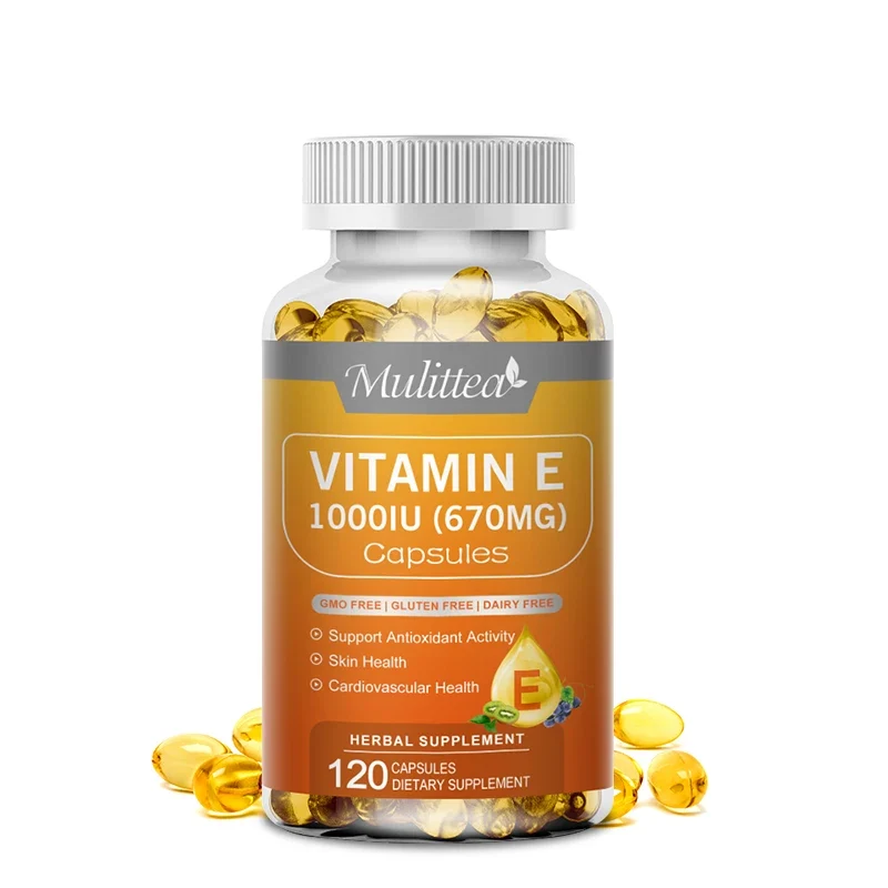 Secure Mulittea Vitamin E Capsules Helps Blood Birculation and Antioxidant Brightens Skin Tone Daily Vitamin Supplement Beauty Health User-Friendly