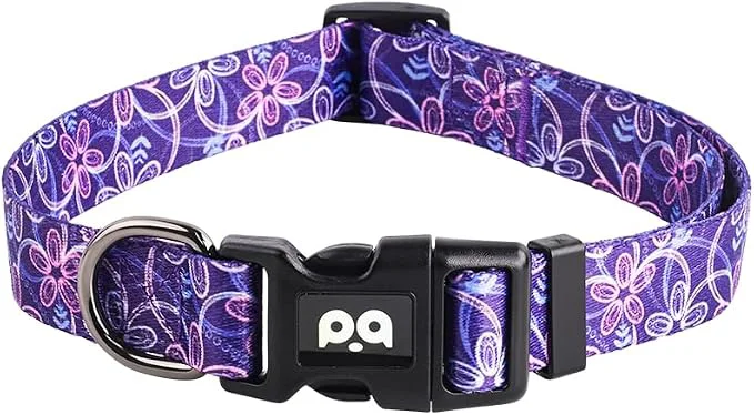World-Class QQPETS Adjustable Soft Dog Collar Print Flower Pink Multicolor Cute Patterns Relaxed