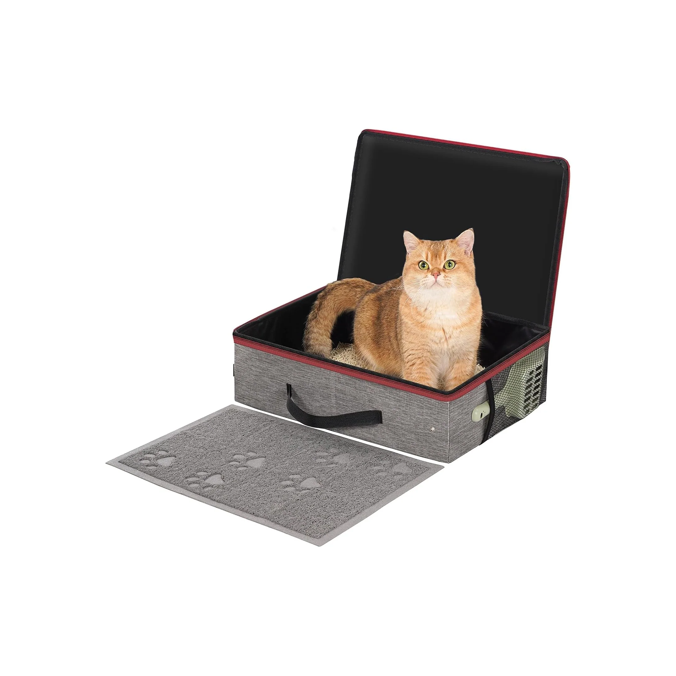 Classic Travel Litter Box for Cats Waterproof Leak-Proof Foldable Collapsible Clean