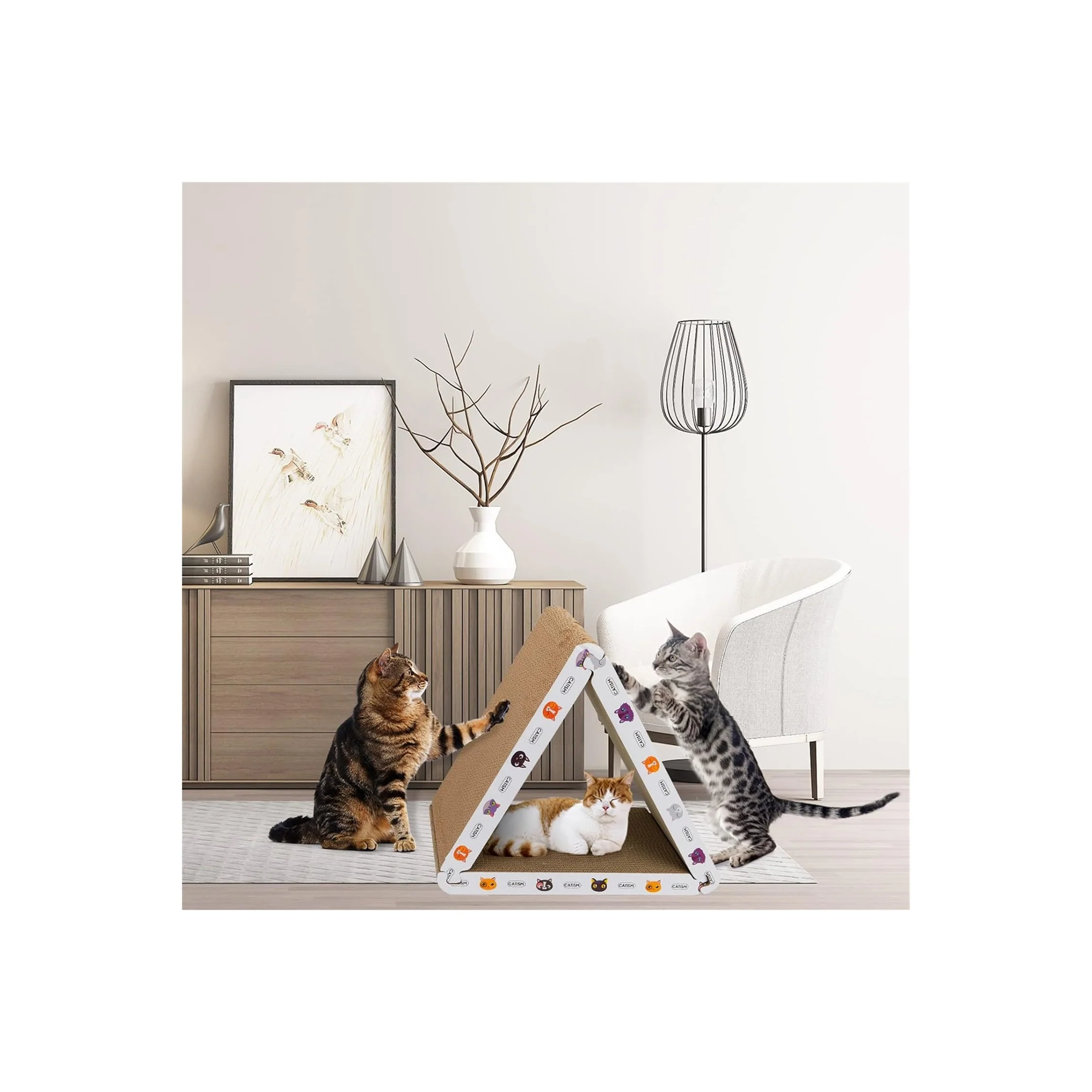 Authentic Cat Scratcher Cat Scratching Board - Foldable - Triangle 6 Usable Sid Specialty