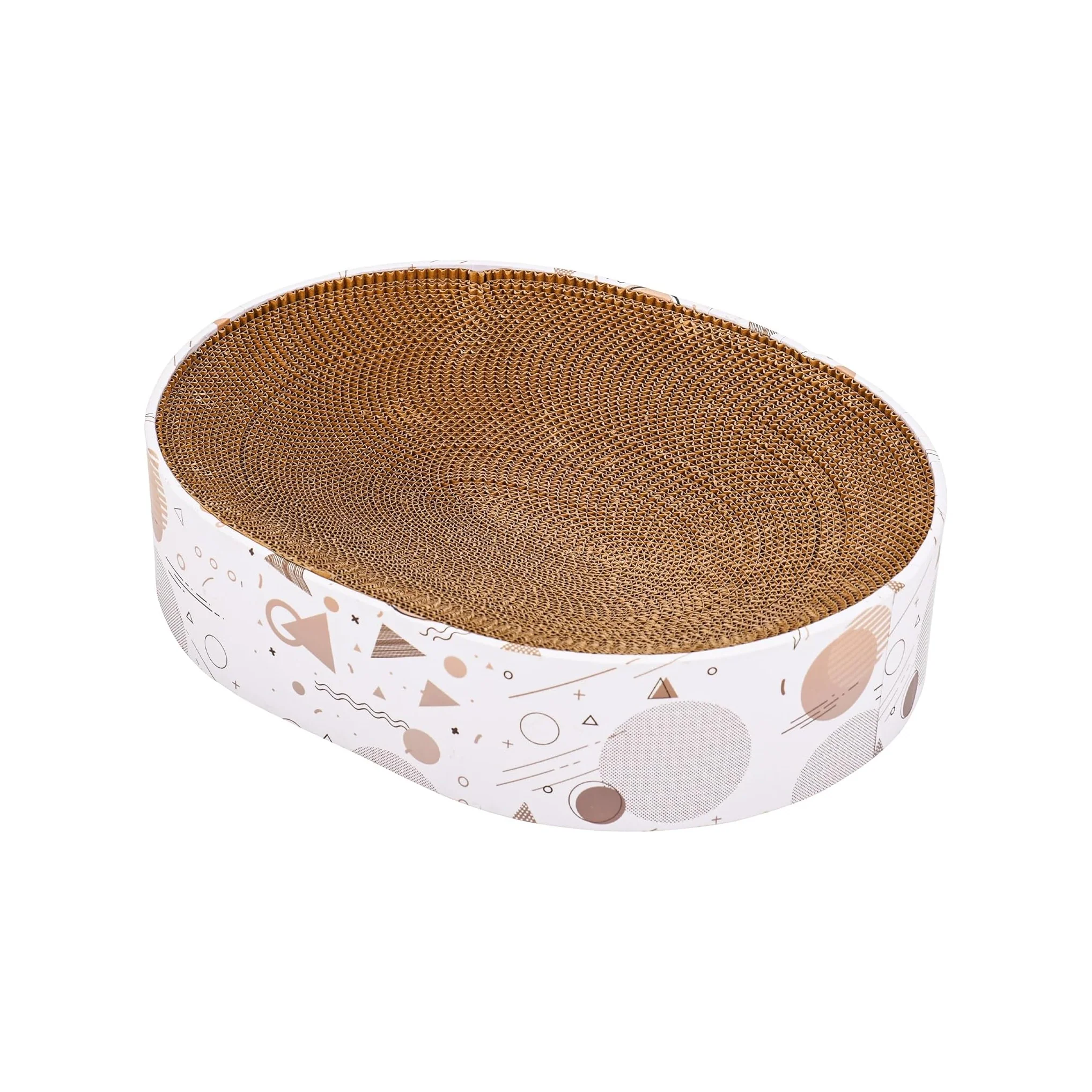 World-Class Oval Sturdy Cat Scratching Cardboard Pad Breathable Cat Scratch Pad C Fine