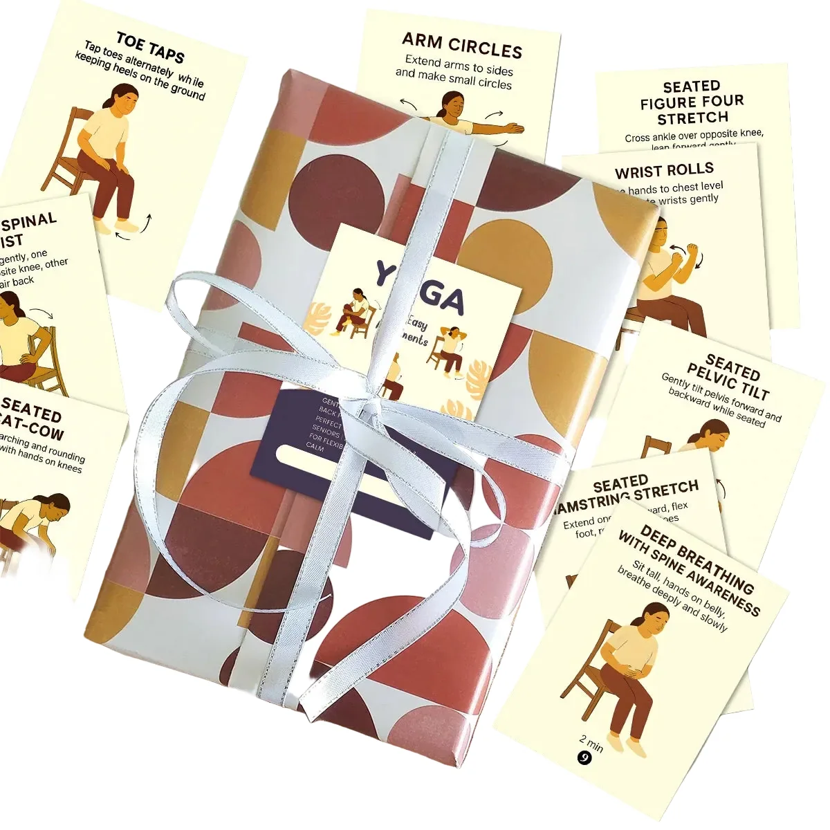 Casual Seated Yoga Cards Set For Chair Yoga Poses With Step By Step Illustrated Guide For Instructors And Fitness Trainers Healthy