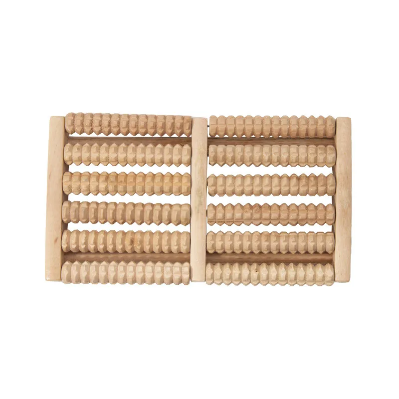Safe 1Pcs Dual Wooden Foot Massager Roller - Reflexology Stress Relief Fitness Health Care Pain Relief Care Feet Massage Roller Tool Lightweight