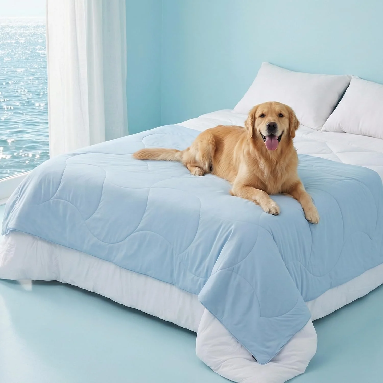 Elegant Premium Cooling Dog Blanket for Bed - Q-MAX 0.5 Breathable Washable Do Fast