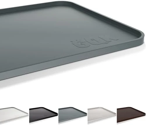 Smart Silicone Dog Cat Food Mat with Raised Edge 24 x16 Extra Thick Wate Stylish