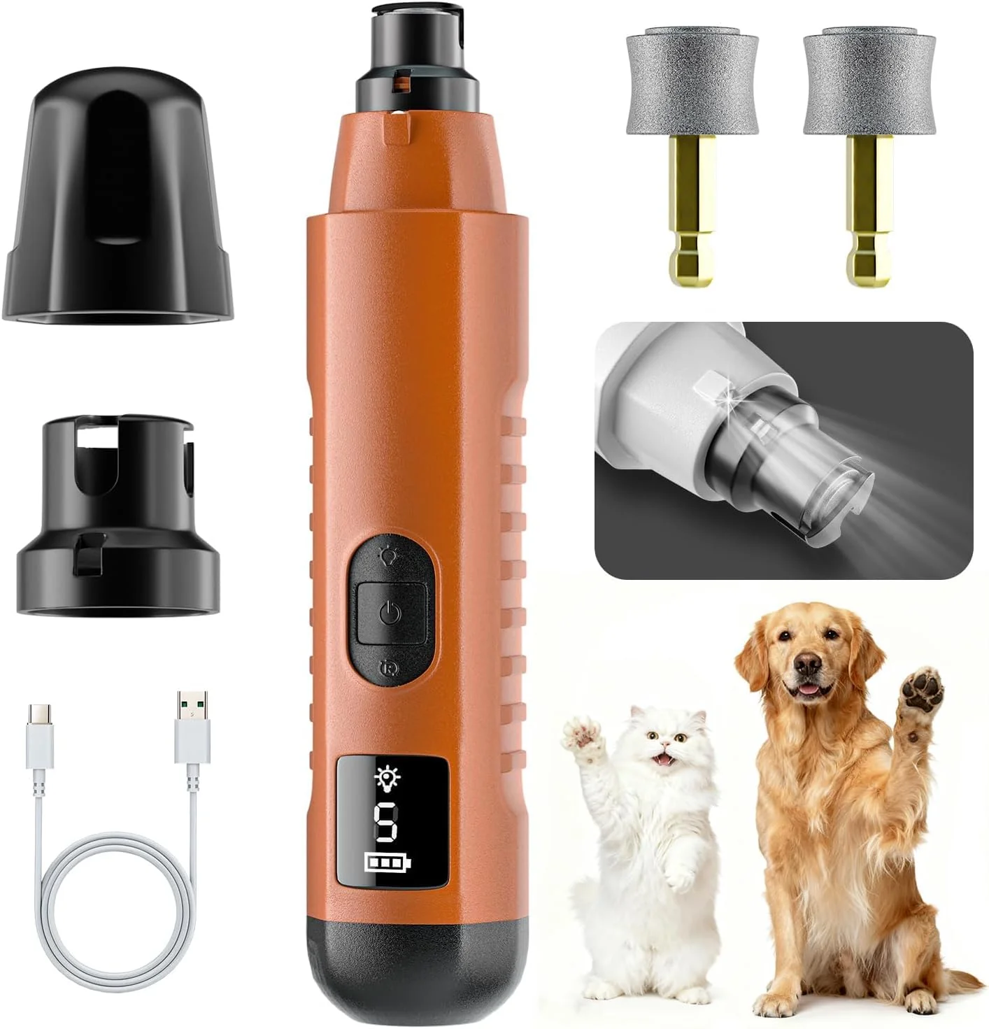 Luxury 2026 New Silent Groom Pro Dog Nail Grinder 5-Speed Dog Nail Grinder w Functional