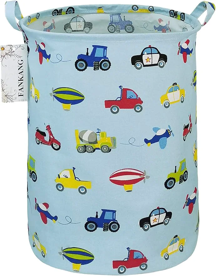 Classic FANKANG Storage Basket Nursery Hamper Canvas Laundry Basket Foldable with Waterproof PE Coating Large Storage Baskets for Kids Boys and Girls Office Bedroom Clothes Toys（Car）About ThisOverview Carefully Designed
