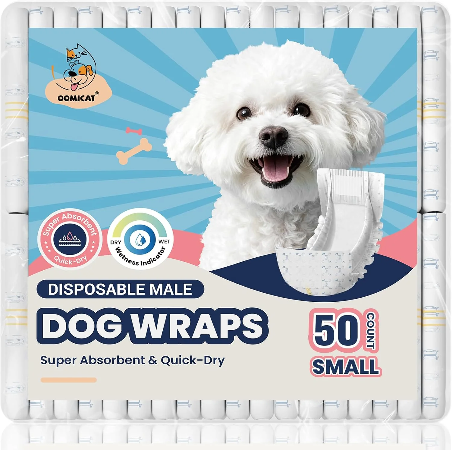 Convenient Male Dog Diapers Disposable Small 50 Ct Quick Dry Puppy Diapers Male Expertly Made