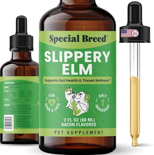 Natural Slippery Elm for Dogs and Cats - Soothing Digestive Relief and Gut Sup Elegant