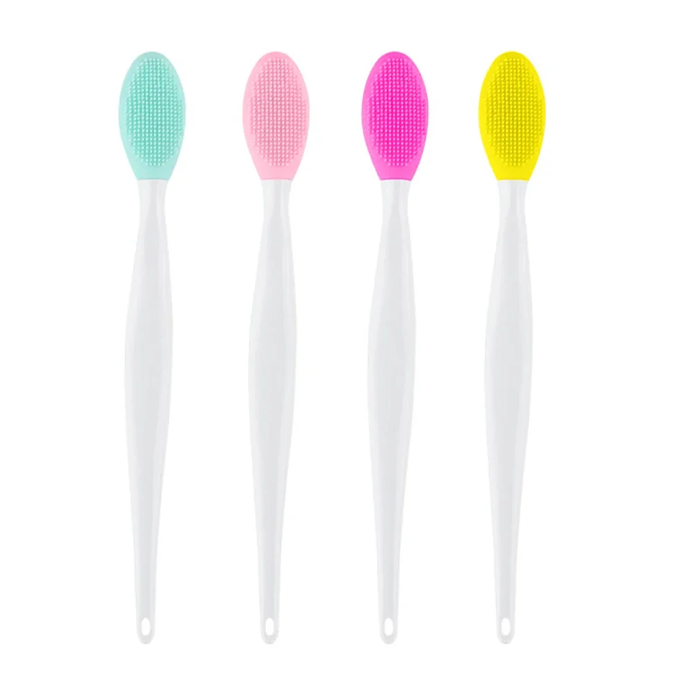 Stylish 1PC 4PCS Beauty Skin Care Wash Face Silicone Brush Exfoliating Nose Clean Blackhead Removal Brushes Tools With Head Traditional