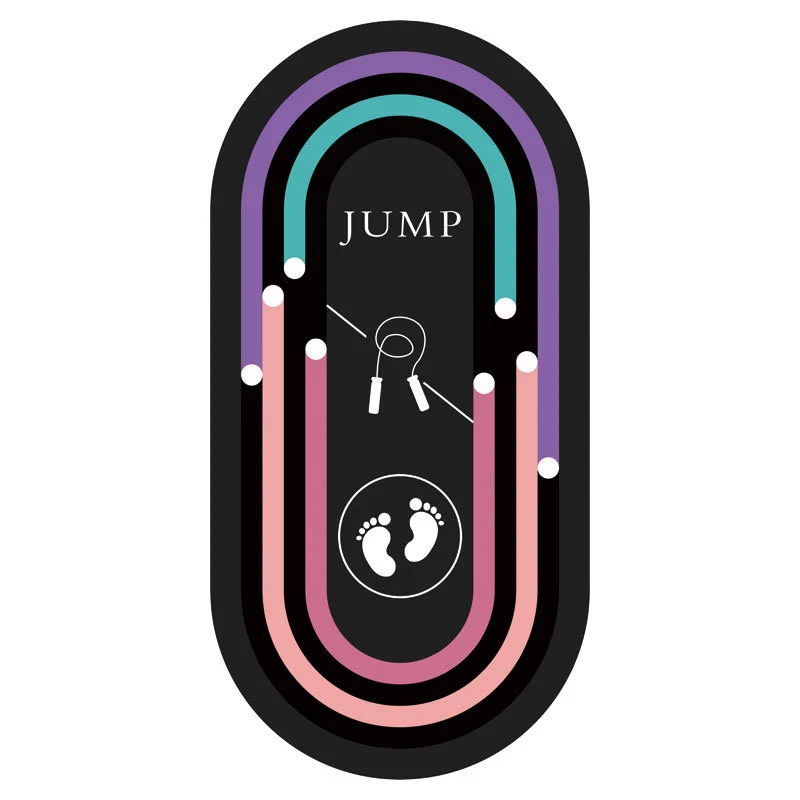 Trendy Oval Home Indoor Silent Anti Slip Thickened Yoga Mat with Shock Pad for Cushioned Non Slip Exercise Modern