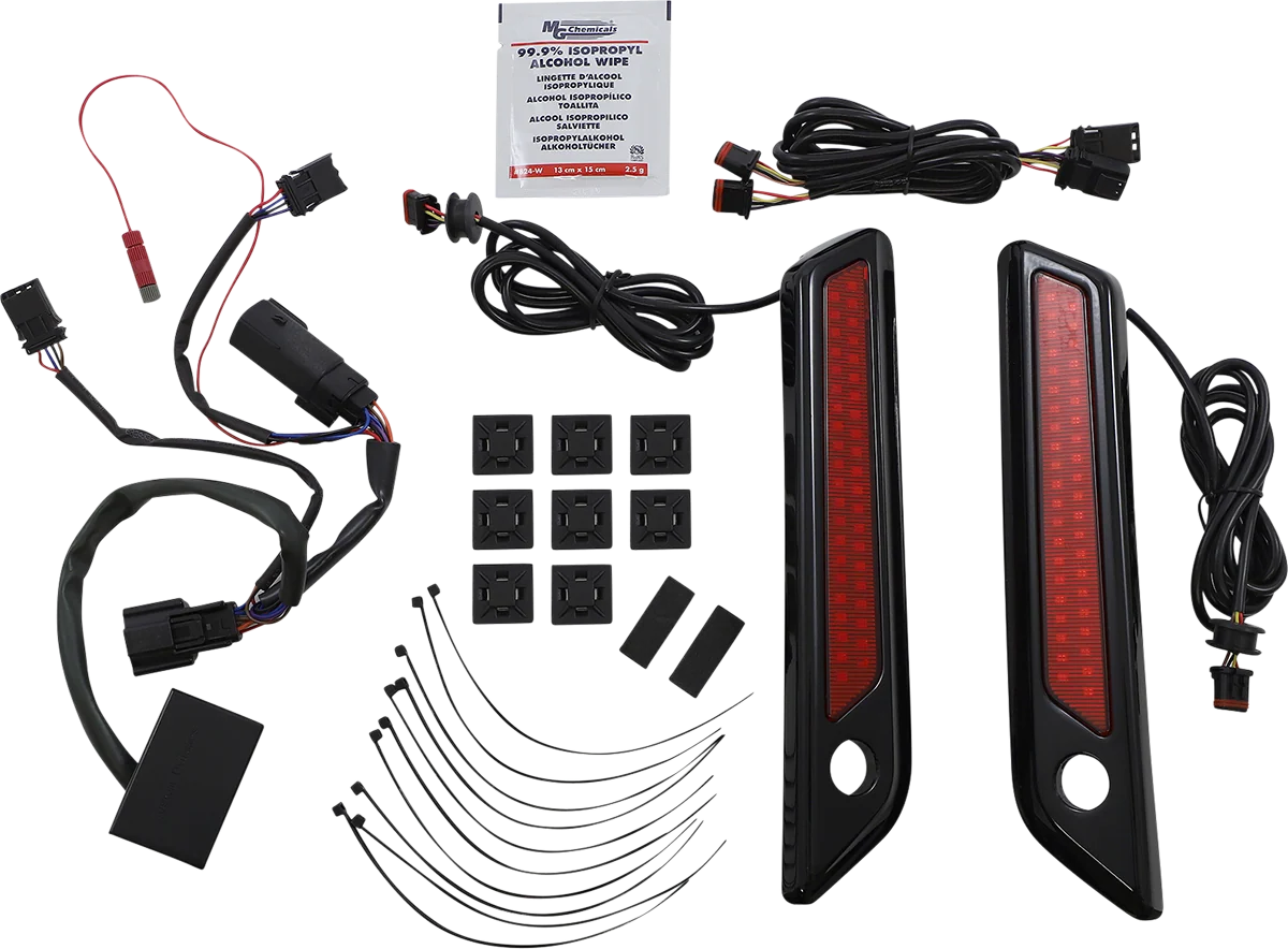 Smart Custom Dynamics Latch Light - Saddlebag - Dual Color - Red - Black CD-SBL-DC-RB Clean