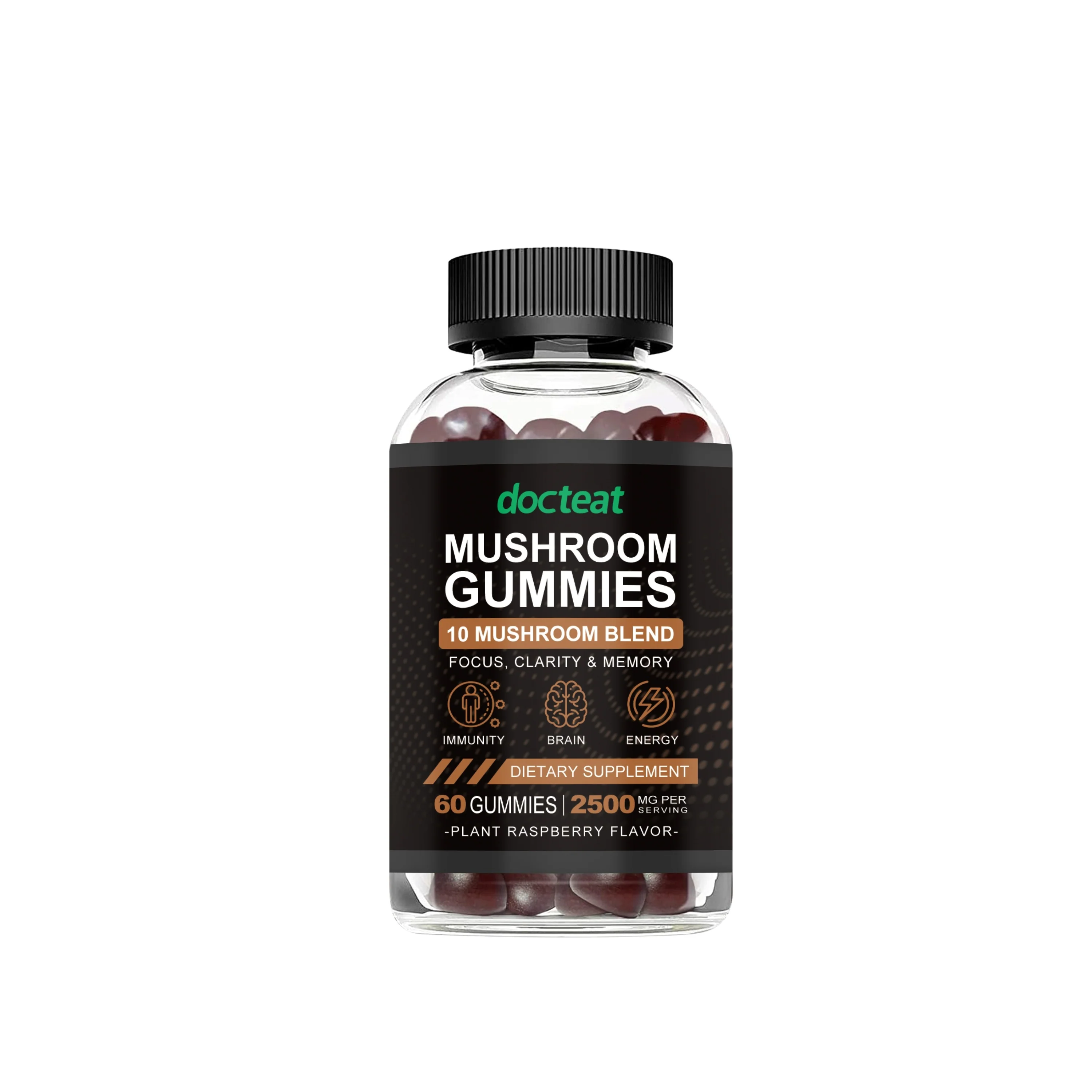 Comfortable Premium Mushroom Gummies - Daily Soft Candy Supplement 60 Count Organic