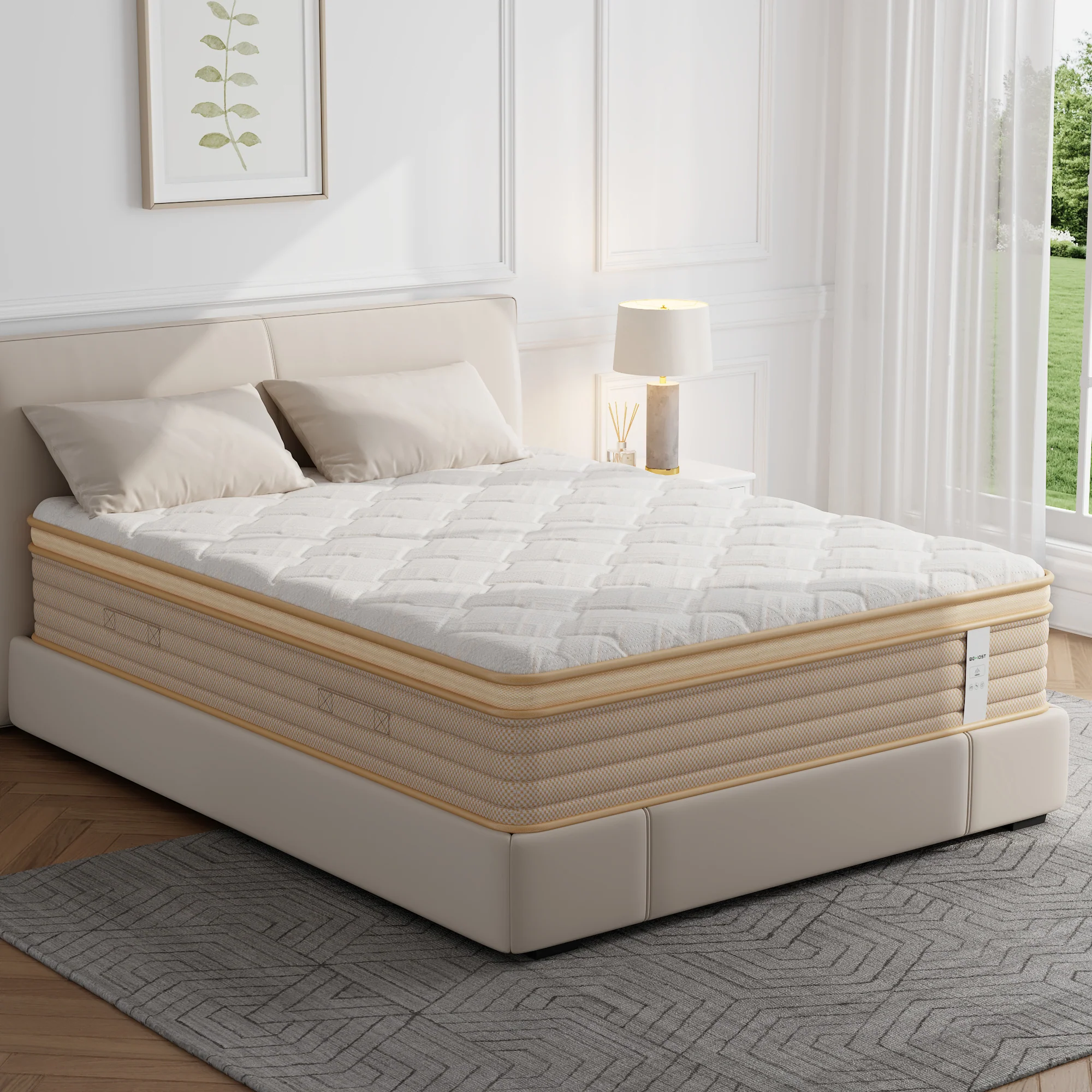 Fast Behost Twin Mattress 8 inch in a Box Foam Spring Hybrid Mattress for Twin Bed 8-layer Support Prestigious