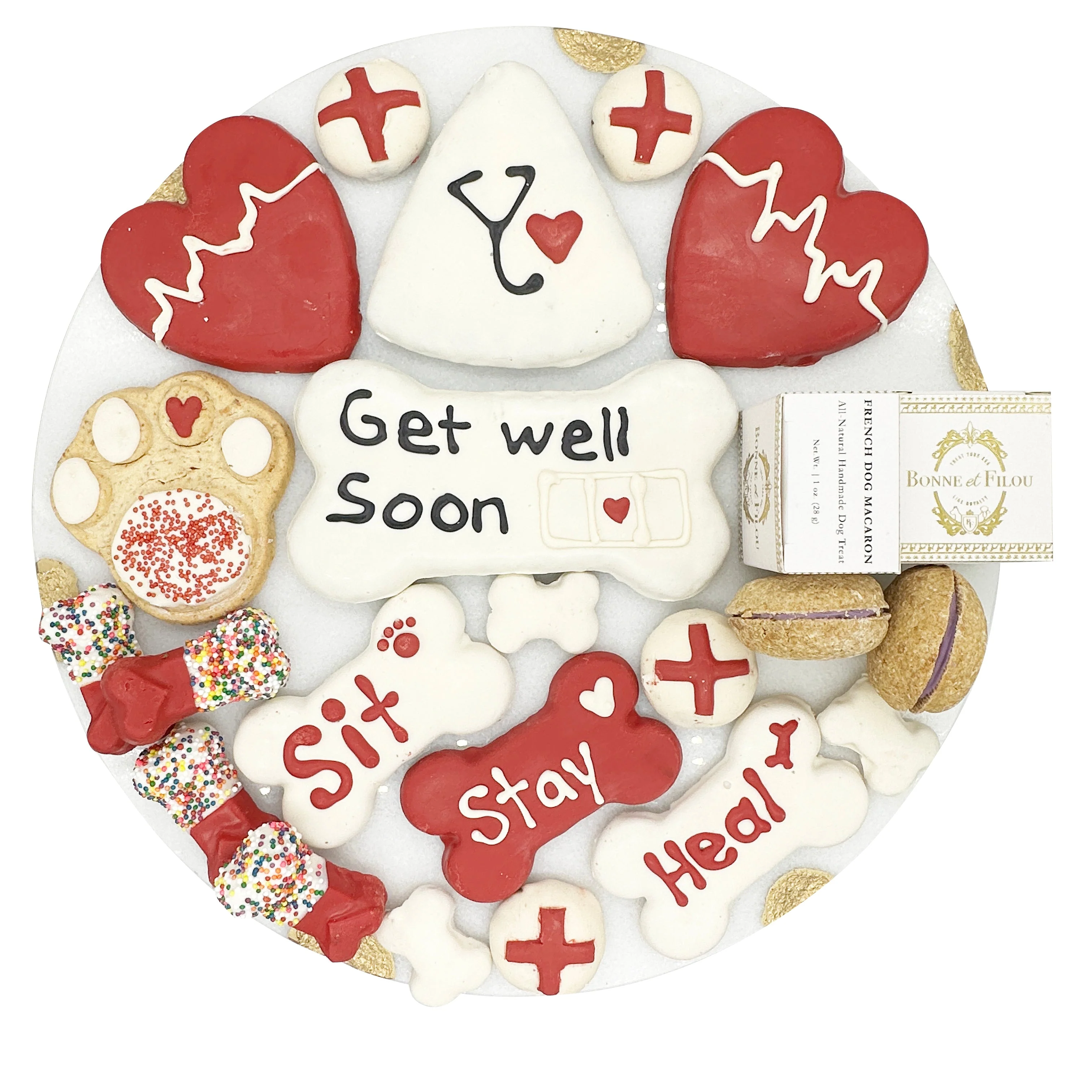 Superior Get Well Soon Themed Dog Treats Gift Box Selected