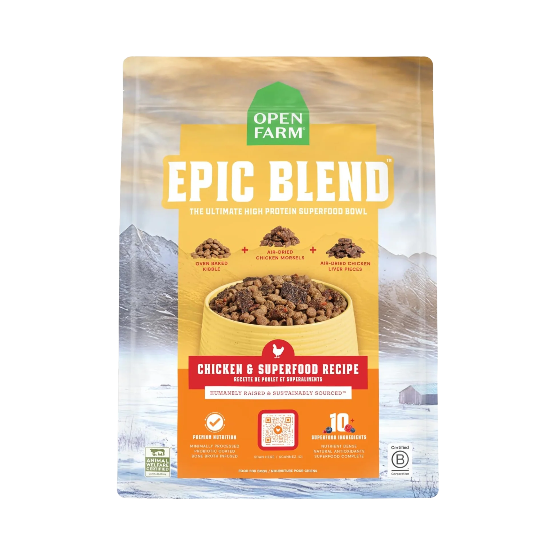 Luxury Open Farm Epic Blend Chicken Superfood Dry Dog Food Enhanced