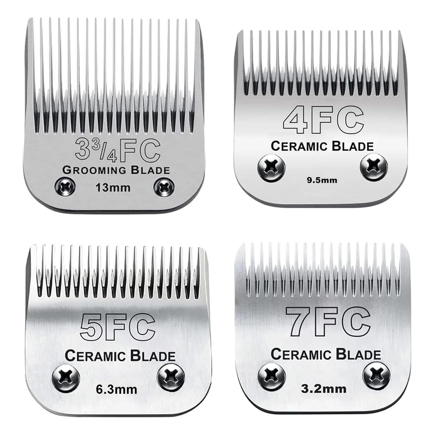 Stylish Audoc 4PACK Dog Clipper Blades – Ceramic Stainless 3FC 4FC 5FC 7FC Compatible with Andis Oster Wahl Detailed