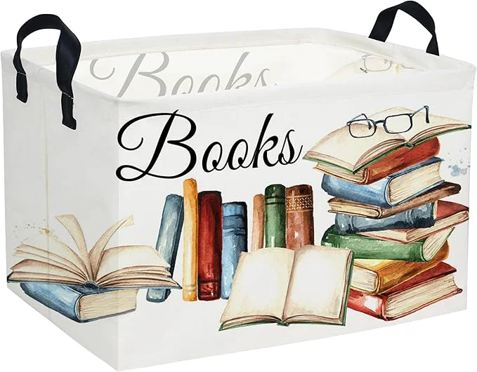 Sustainable Sanjiaofeng Rectangular Kids Basket Book Storage Bins Boys and Girls Storage Basket with Handles.Clothers Toys Books Kid's Gifts Bins. Book About ThisOverview Superior