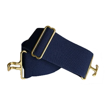 Luxury Navy Brass Elastic Belt High-Grade