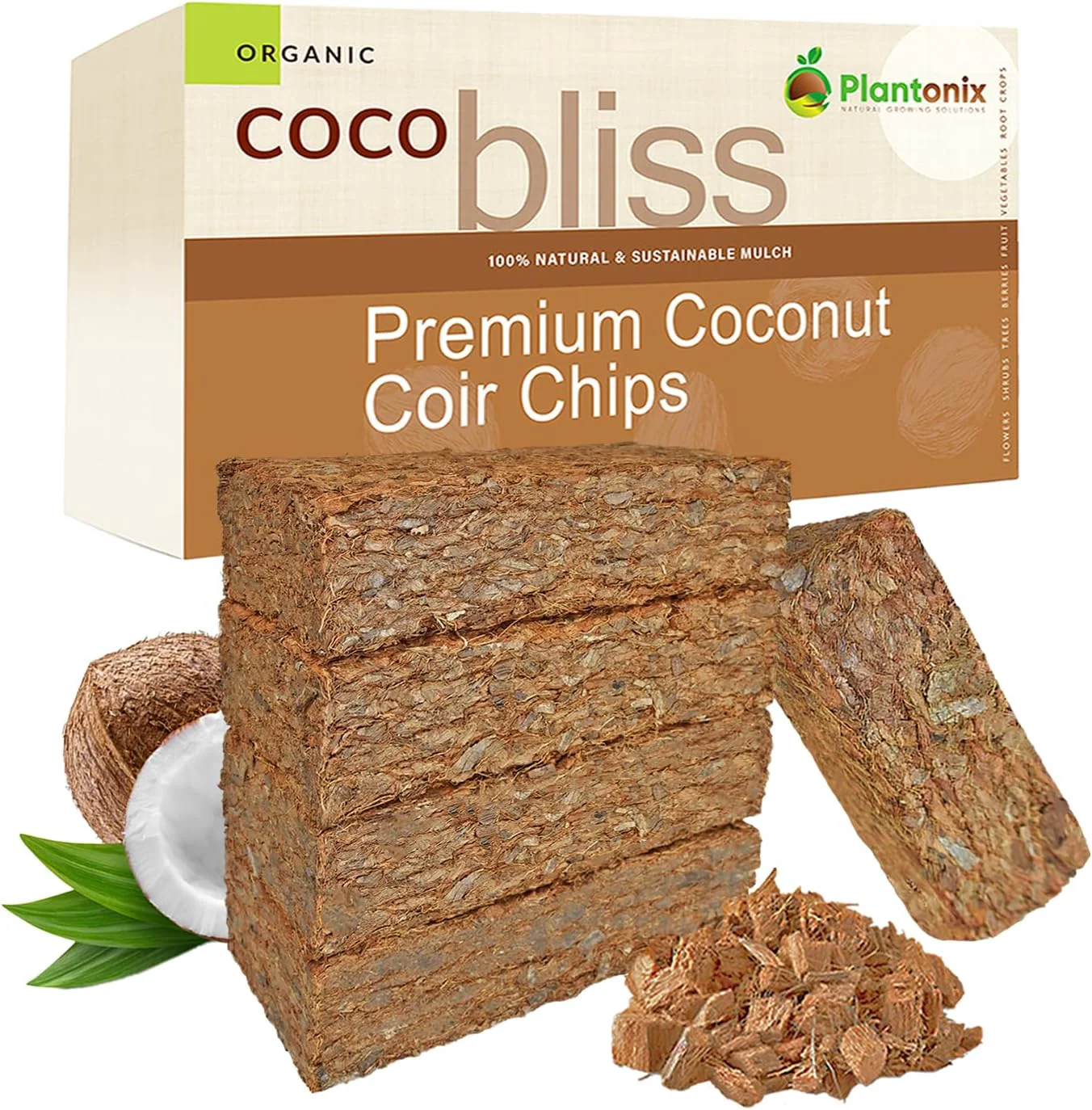 Responsible Coco Chips for Plants 650gm Bricks 5-Pack - Organic Coco Expertly Made