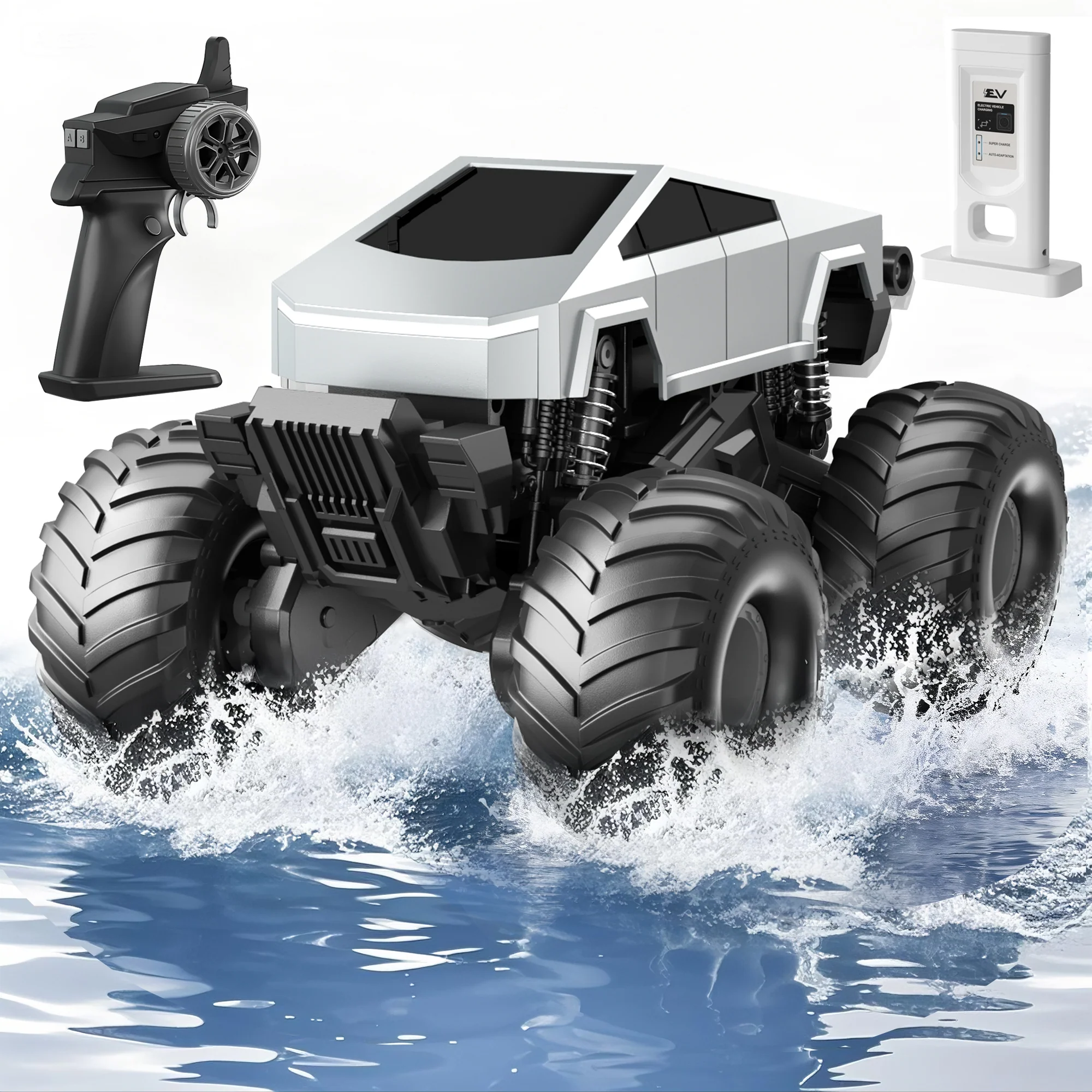 Artisan Vecukty RC Monster Truck，4WD Waterproof Amphibious Remote Control Car 2.4GHz All Terrain Off-Road Pickup Truck Christmas Birthday Gift Toys for Boys Girls Kids 4-12 Comfortable