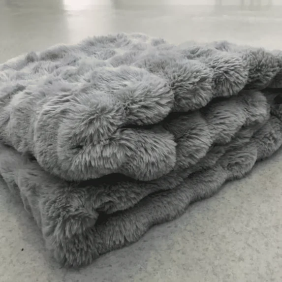 Next-Generation Keenstone Bubble Velvet Heating Blanket 50 60 Gray Organic
