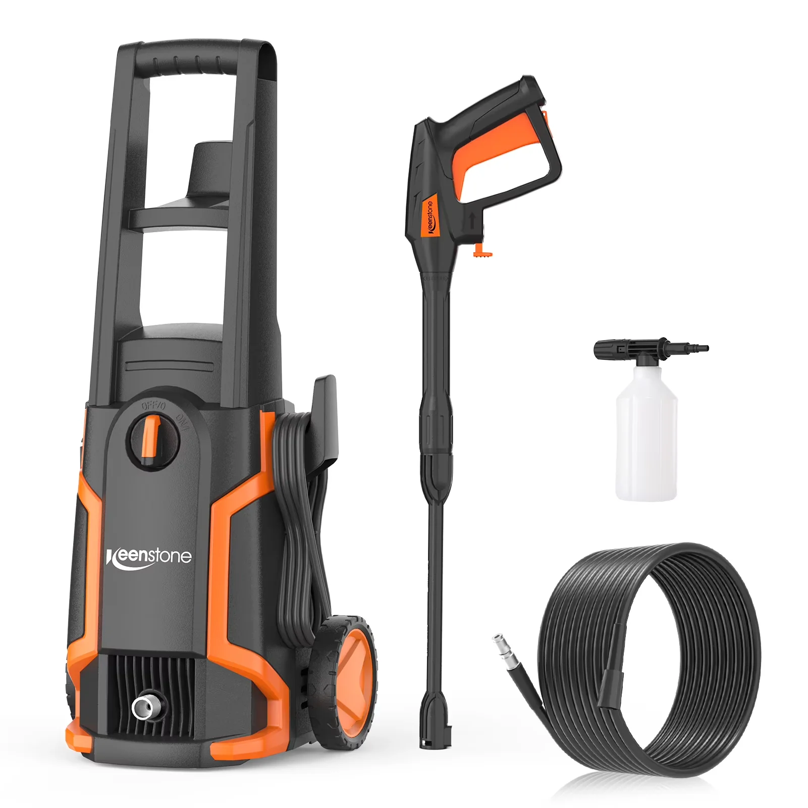 Quality Keenstone 3600 PSI Electric Pressure Washer Max 2 GPM 220V with Adjustable Nozzle 0-120° Foam Cannon for Cleaning Cars Patios Driveways Fences Pools Easy-to-Use
