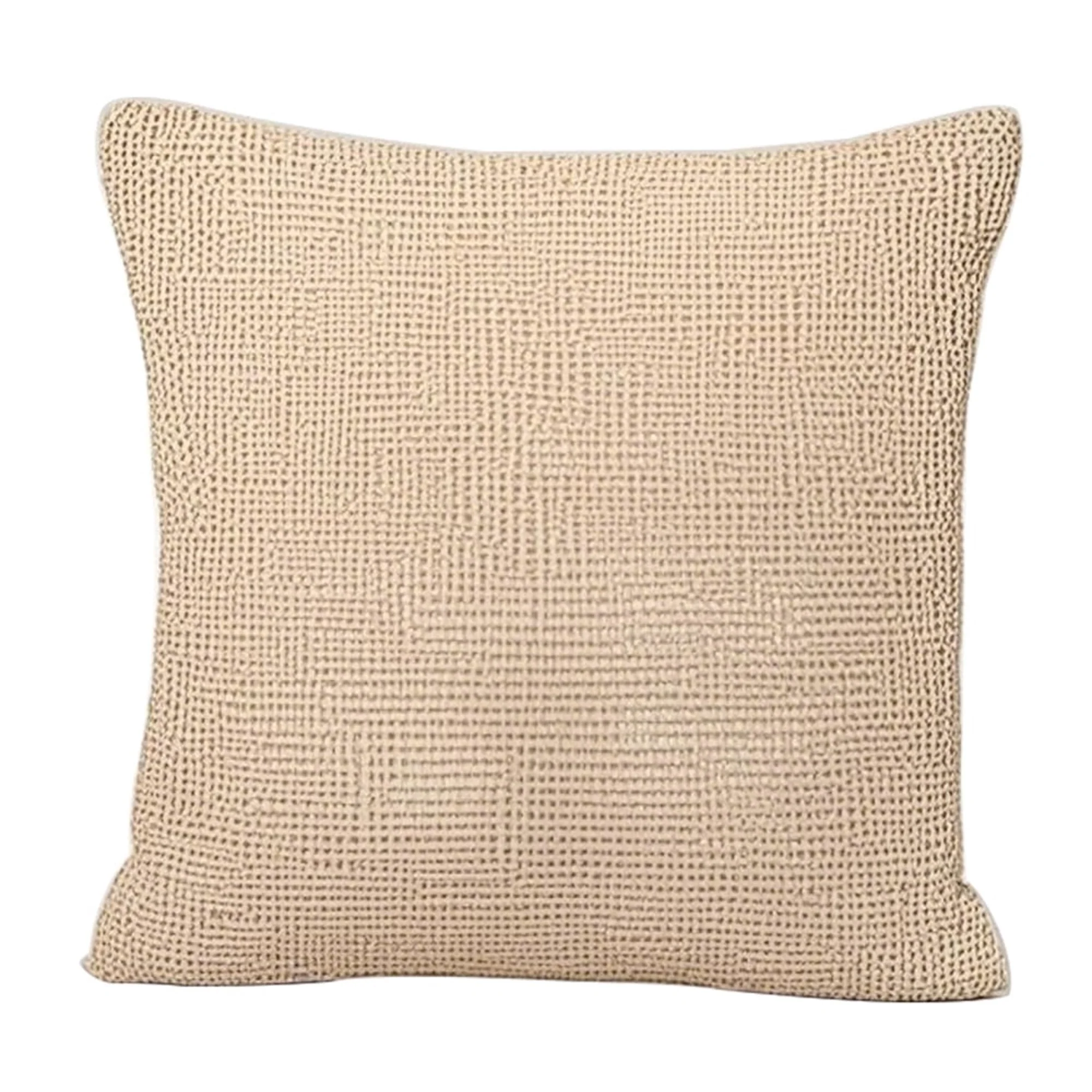 Prestigious Beige Mesh Pattern Throw Pillow Set of 6 Soft Foam-Filled Design for Couch and Bedroom Traditional