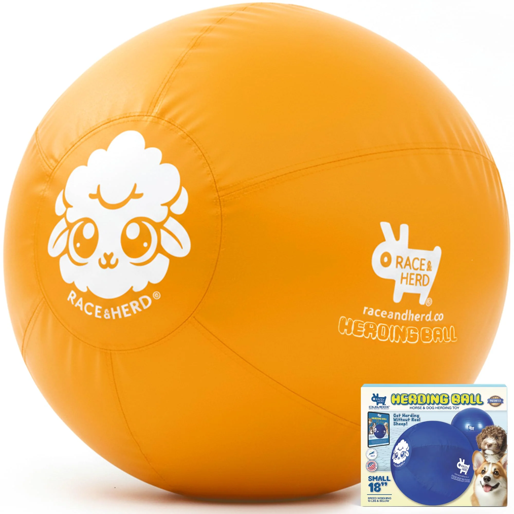 Effective Race Herd 18-inch XXL Herding Ball for Dogs – Durable Giant Ball for Training Play Smooth