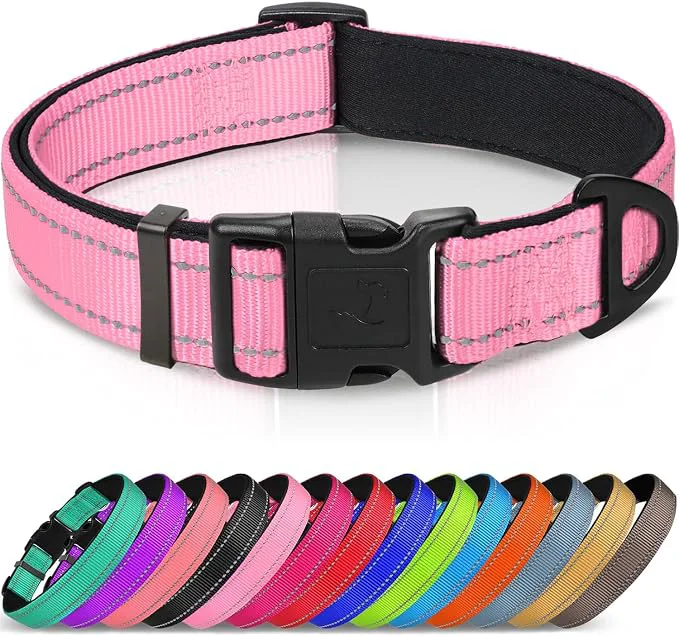 Advanced Joytale Reflective Dog Collar Soft Neoprene Padded Metal D-Ring Nylon Pet Lightweight