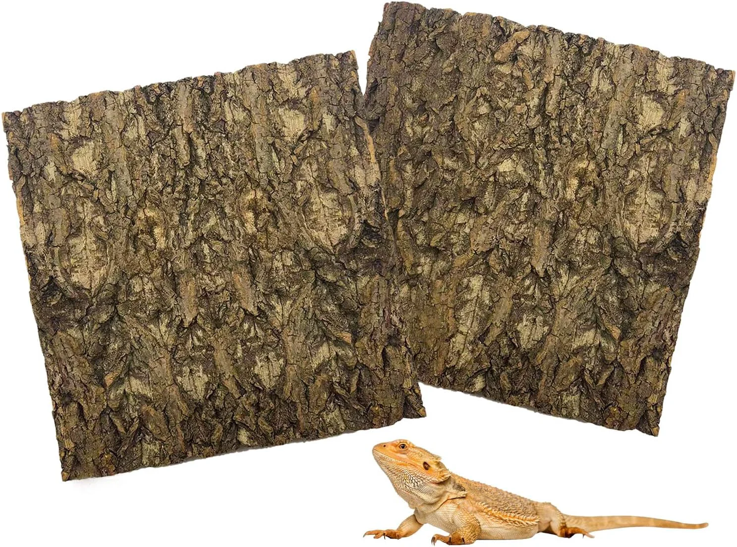 Environmentally Friendly Tfwadmx 2Pcs Terrarium Cork Bark Background 11.8 x11.8 Thickened Reptile Tank Tree Backdrop Wall Decor Habitat Climbing Mat Decoration for Lizard Turtle Gecko Bearded Dragon Frog Chameleon Genuine
