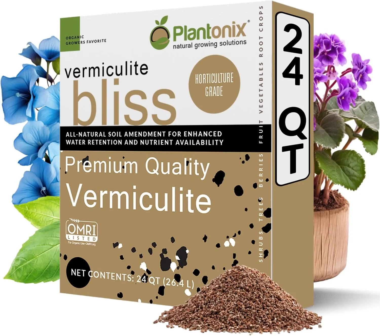Excellent Vermiculite Bliss 24 Qts - Organic Vermiculite for Enhanced