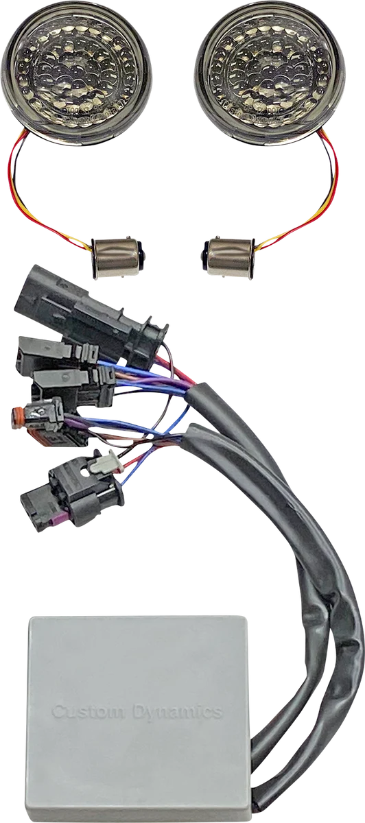 Top-Quality Custom Dynamics Solid Amber Turn Red Run Brake w Brake Strobe for M8 Sportster CD-STS-RSGST Clean
