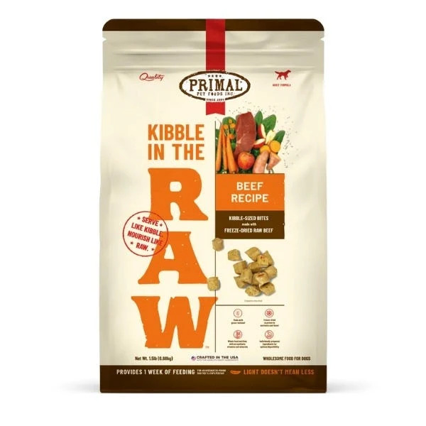 Top-Quality Primal Kibble In The Raw Dog Food - Beef Recipe Primal Kibble In The Raw Dog Food - Beef Recipe Clean