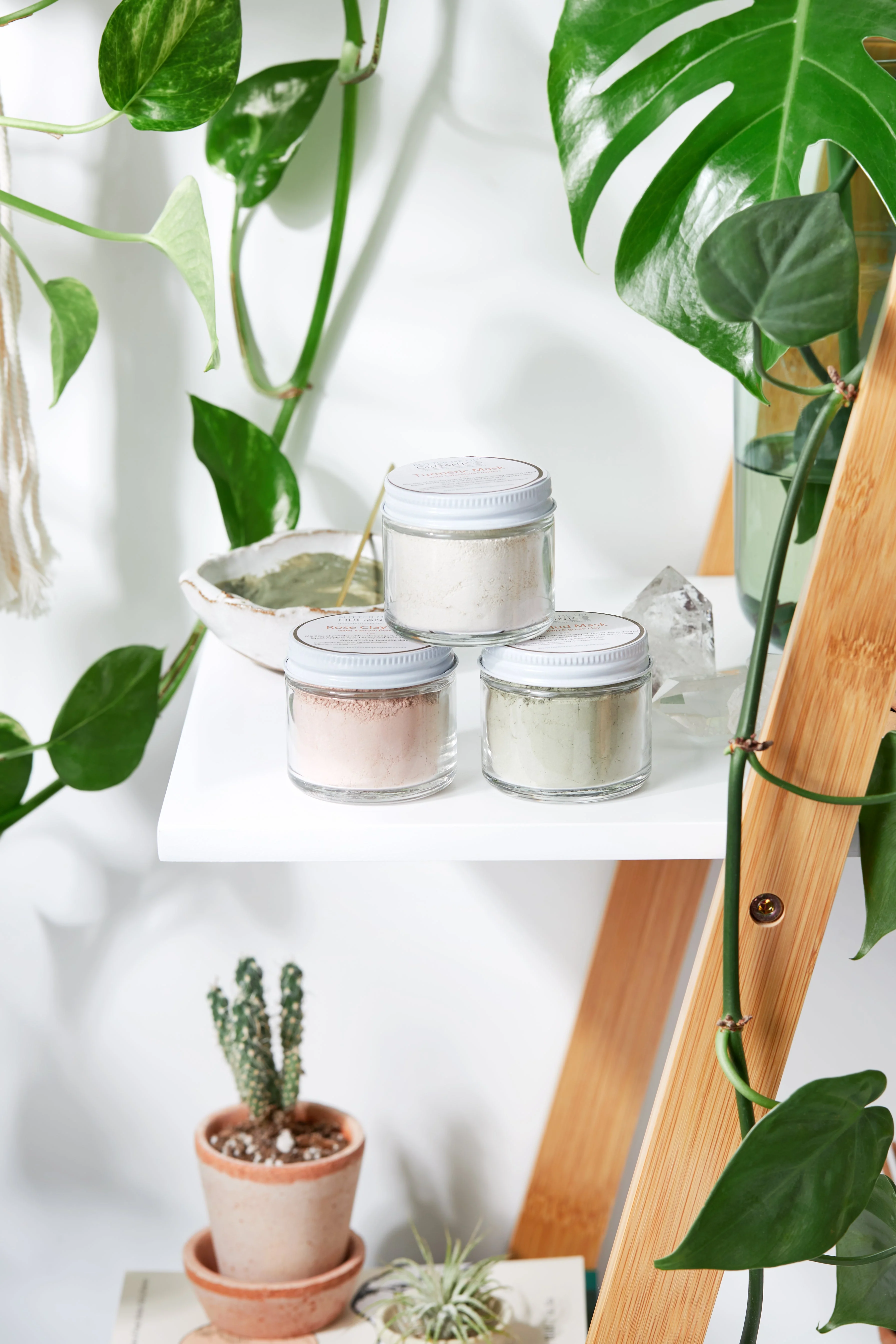 Eco-Friendly Clay Face Mask Trio Rose Clay French Green Clay Kaolin Clay Turmeric Kelp Calendula Traditional