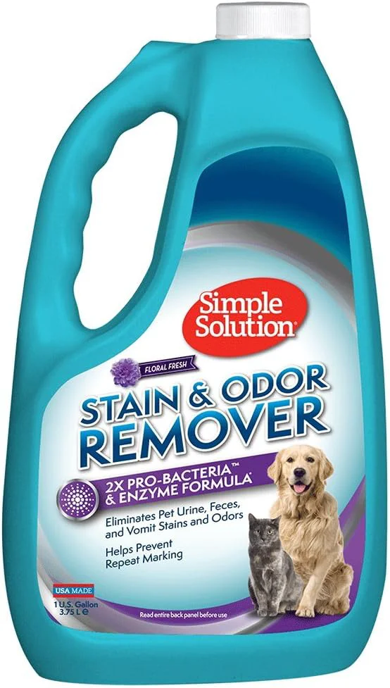 Elegant Simple Solution Pet Stain and Odor Remover Enzymatic Cleaner with 2X Pro-Bacteria Cleaning Power Floral Fresh 1 GallonAbout ThisOverview Optimized