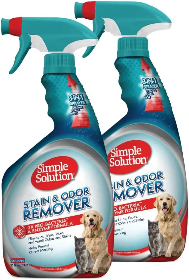 Comfortable Simple Solution Stain and Odor Eliminator Spray Pee Stain Remover Enzyme Carpet Cleaner Dog Smell Remover for Carpets Dog Odor Remover 32 oz Pack of 2 About ThisOverview Trusted