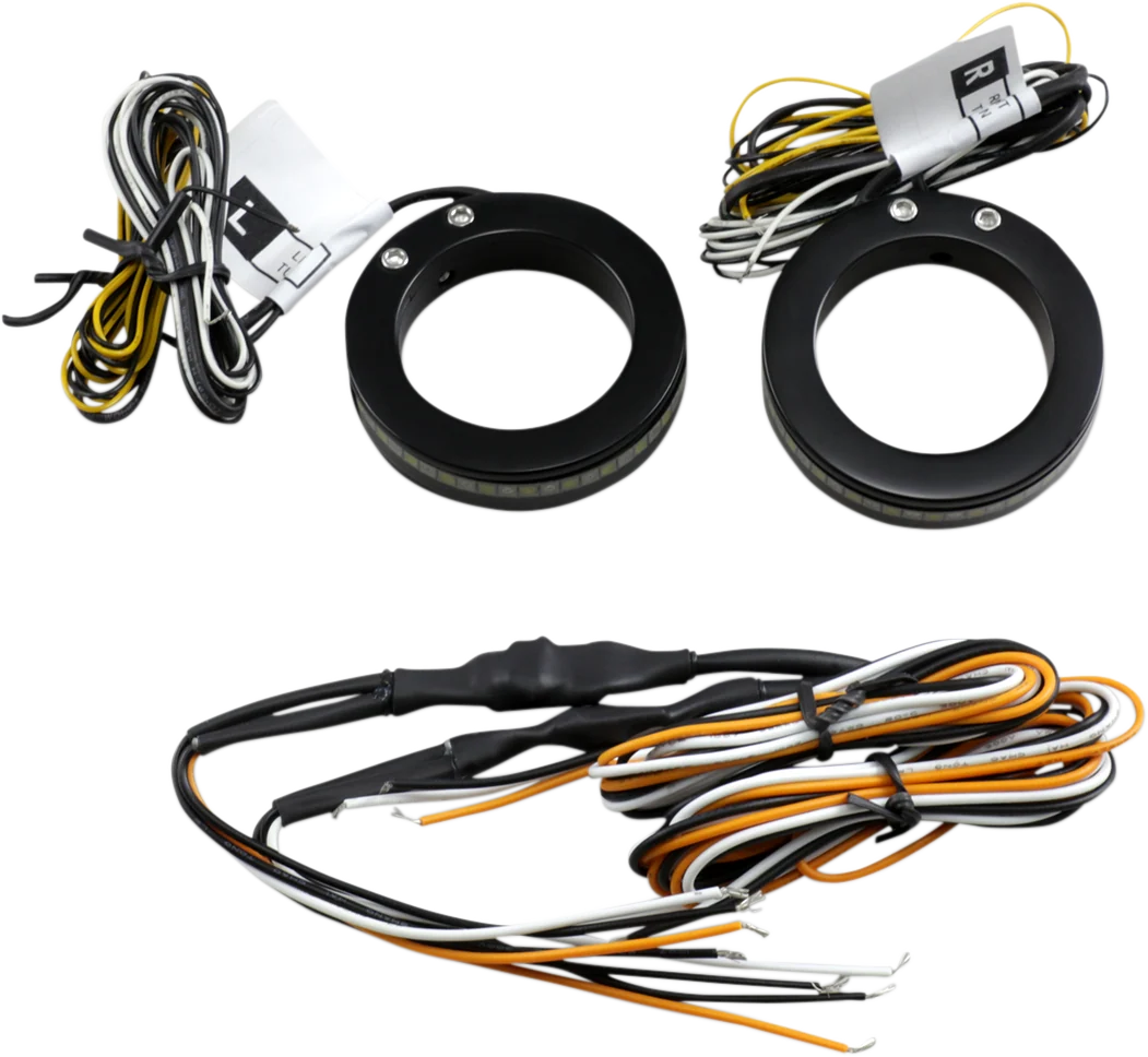 Top-Quality Custom Dynamics Turn Signals with Daytime Running Light - 37 mm - Black WA-37-AW-BS Traditional