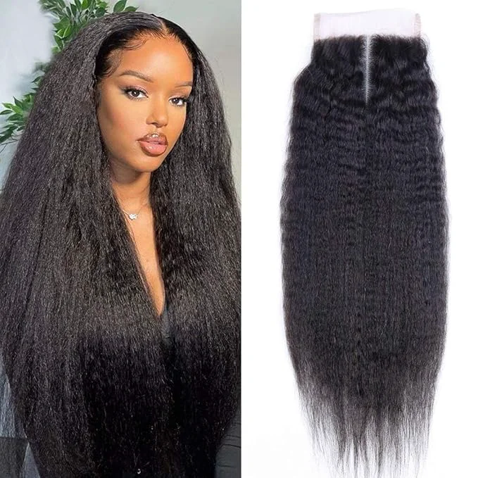 Soft Selina Hair 5x5 Lace Closure Human Hair Kinky Straight Part Yaki Brazilian Virgin Hair Natural Black Color 18 InchAbout ThisOverview Trendy