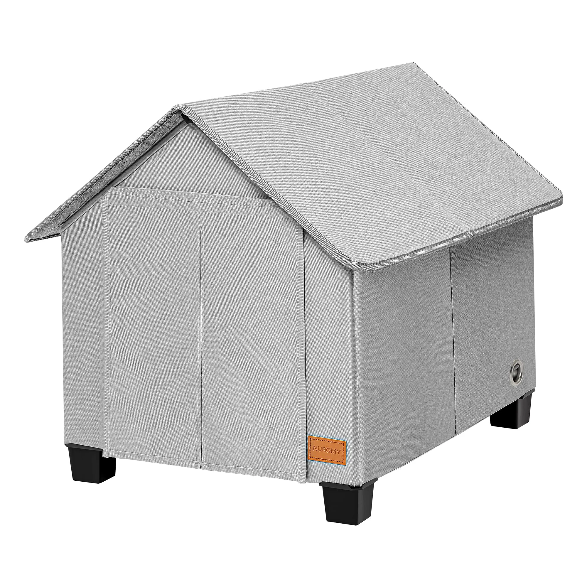 Detailed NUROMY Insulated Outdoor Dog House – Weatherproof d Warm Mat Included Medium Dogs Large Cats Classic