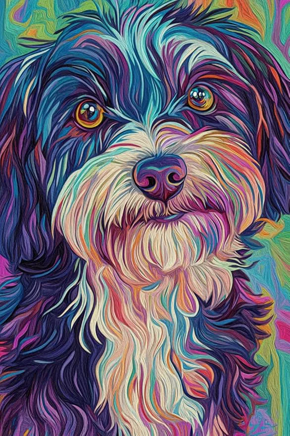 Soft LTCZ Curly Haired Dog Under Colored Pencils Diamond Art Kits for Adults AnimalDiy 5d Diamond Painting Kits for Beginners Very Suitable for Home Leisure and Wall Decoration 16 20InchAbout ThisOverview Contemporary