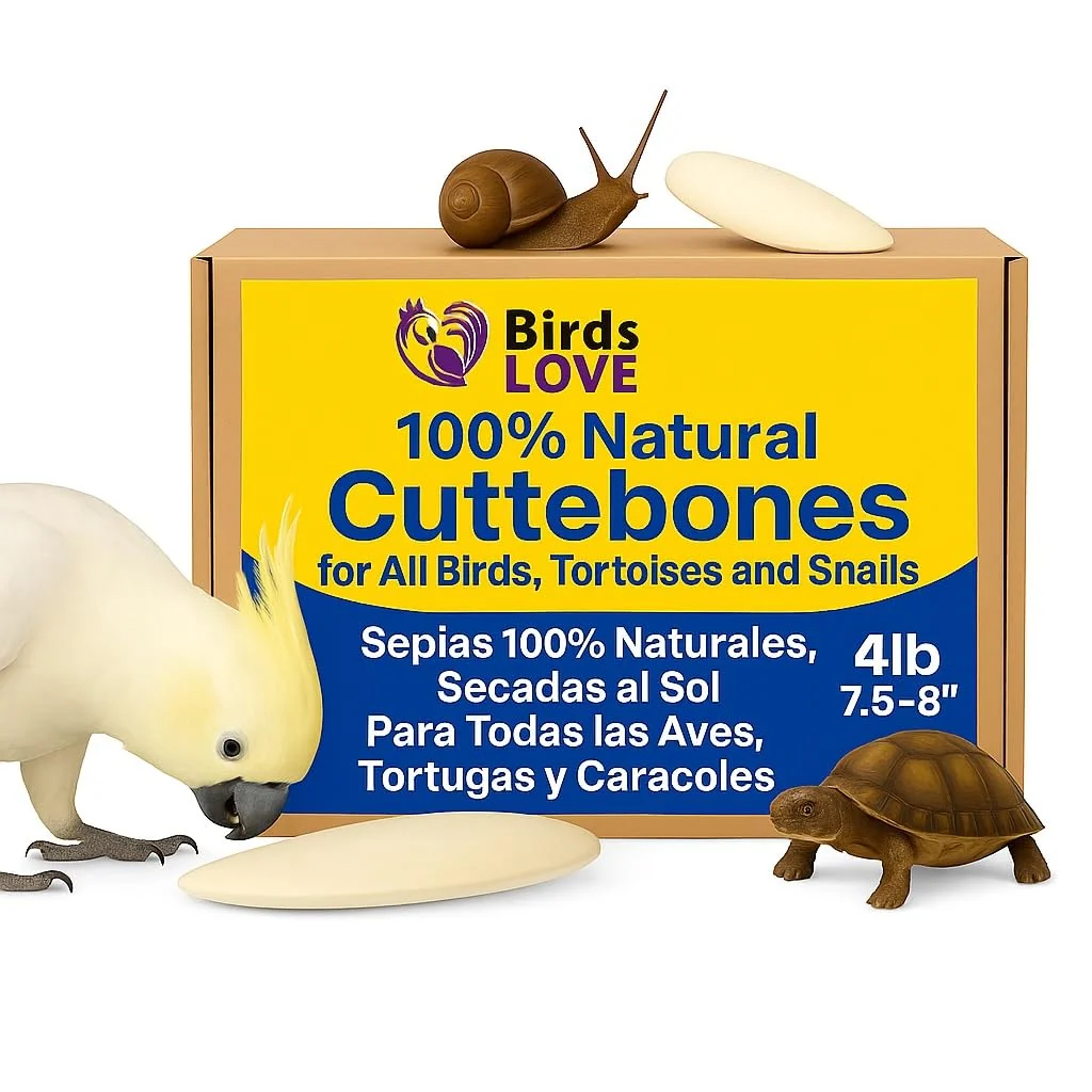 Consistent Birds LOVE Natural Cuttlebone – Premium Calcium for Birds Reptiles Snails 4lb 7.5–8 inches Original