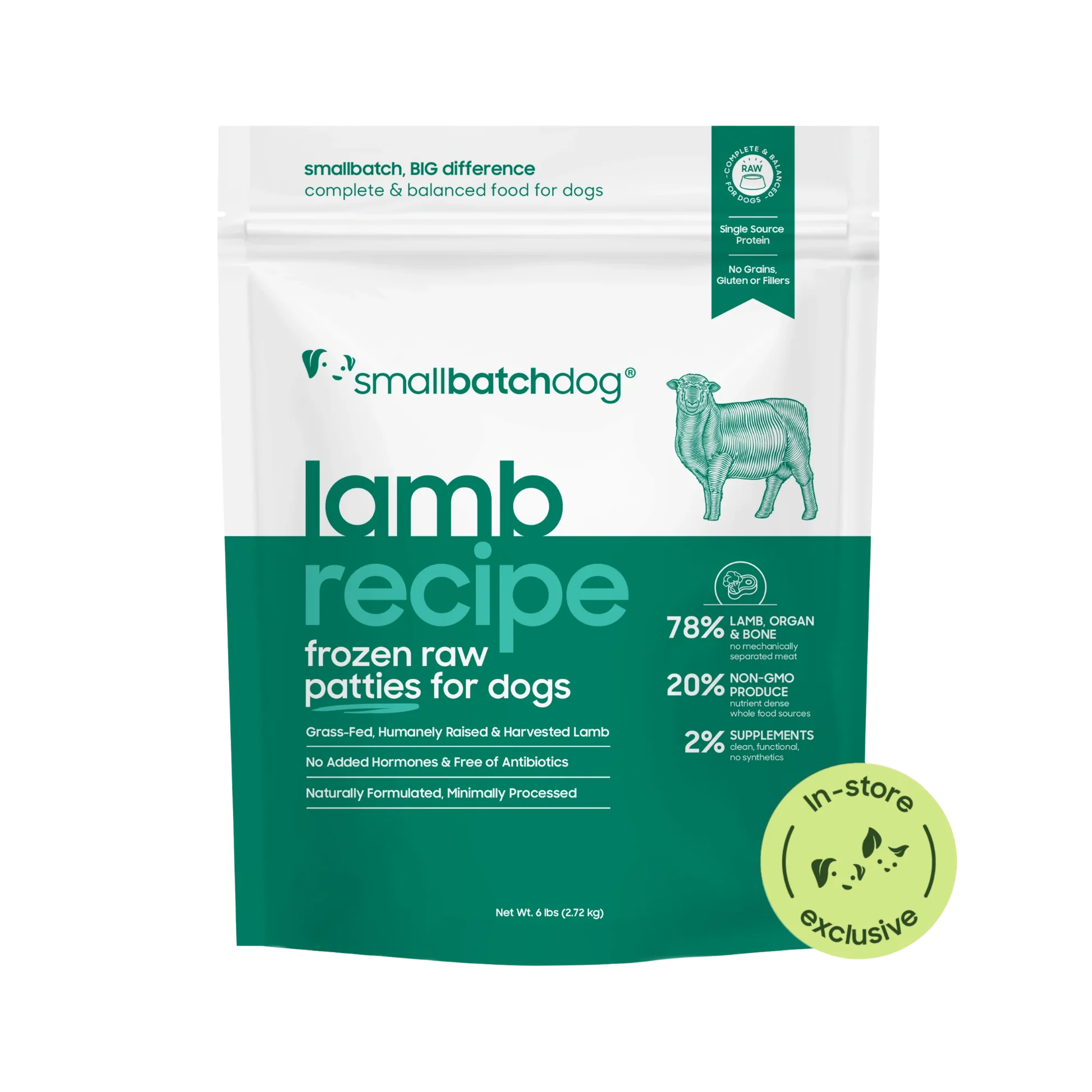 First-Class Smallbatch Frozen Raw Lamb Sliders for Dogs Clean