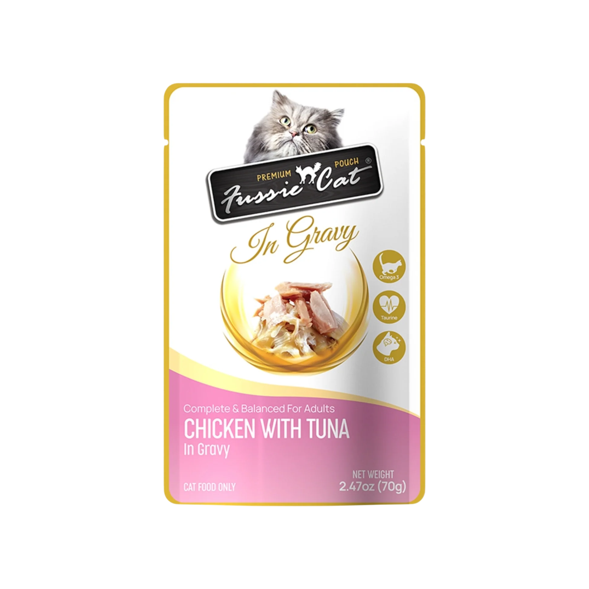 World-Class Fussie Cat Chicken with Tuna in Gravy Pouch Recipe Lightweight