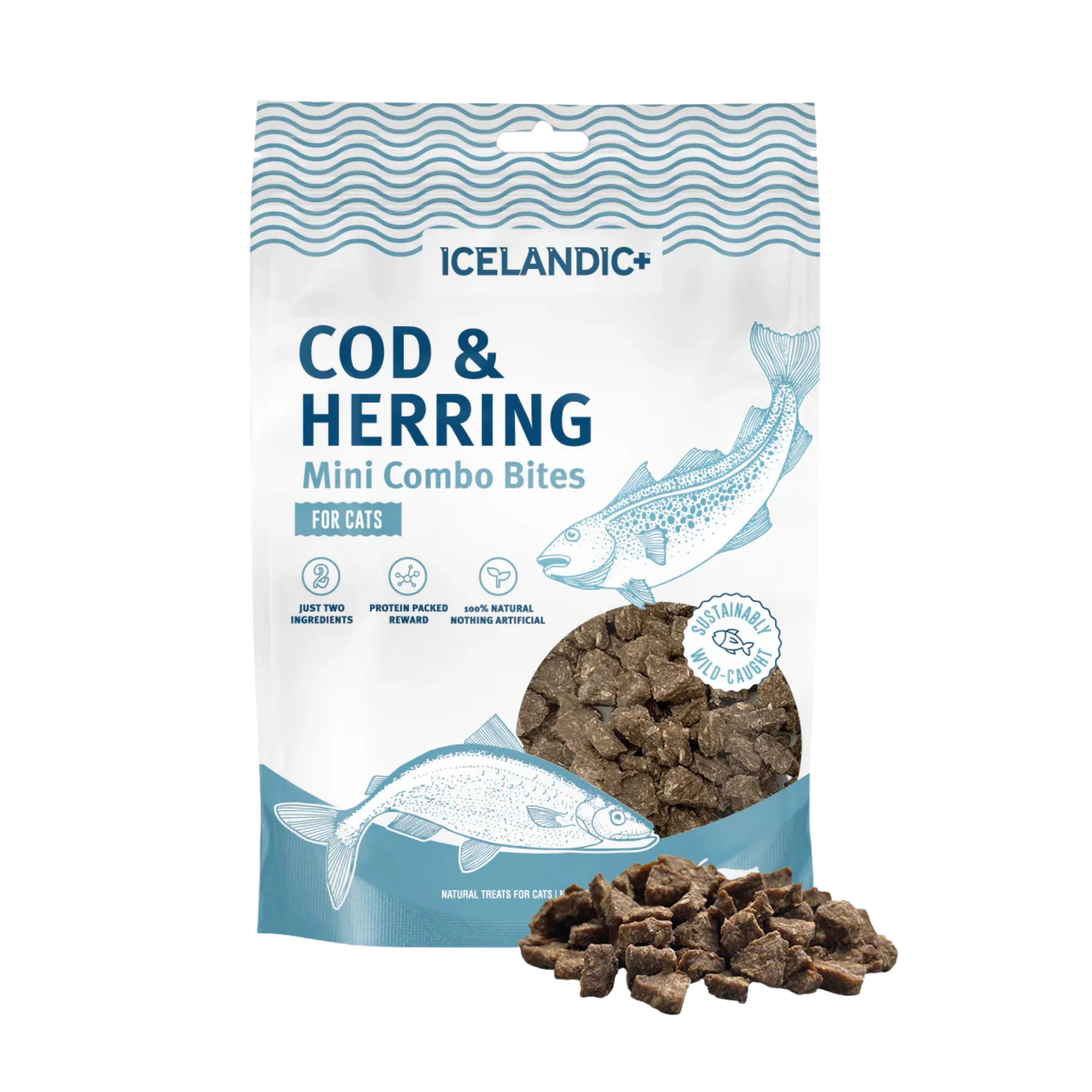 Verified Icelandic Cod Herring Mini Combo Bites Treats for Cats Certified